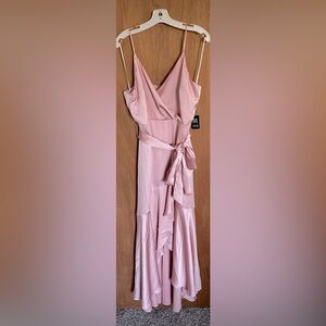Stylish Pink Satin Gown
